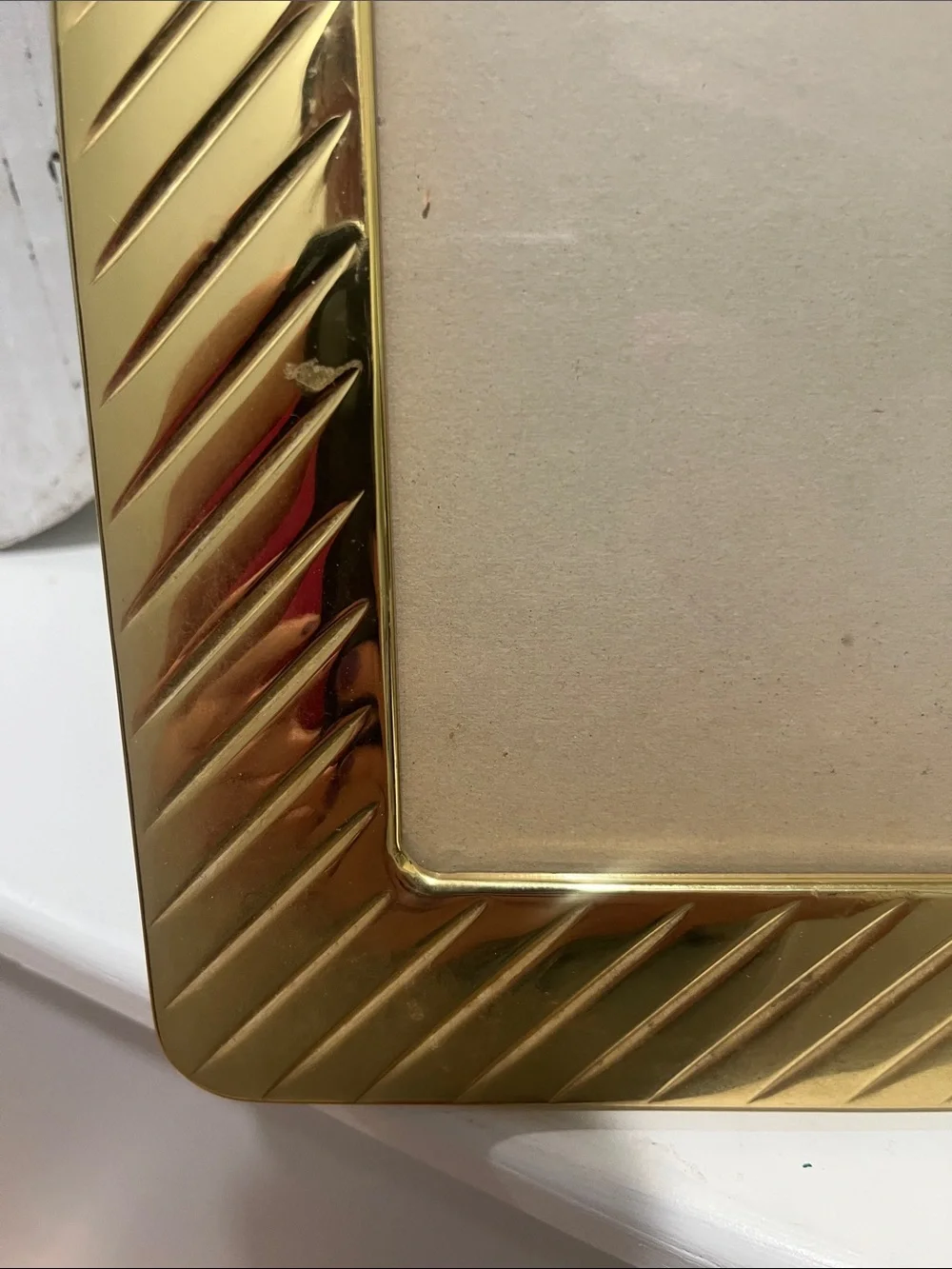 90s Pair Solid Brass Gold Photo Frame 5x7 Hand Polished Lacquer Coated